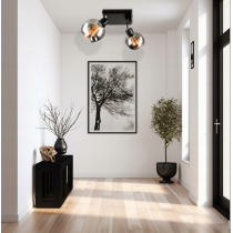 BERGE Sklenená LED stropná lampa 2xE27 - dymová guľa
