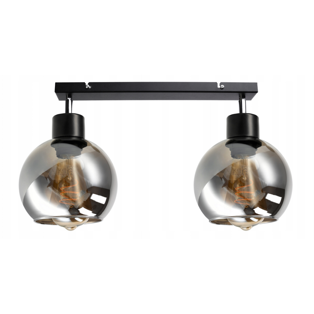BERGE Sklenená LED stropná lampa 2xE27 - dymová guľa
