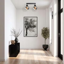 BERGE Sklenená LED stropná lampa 2xE27 - dymová guľa