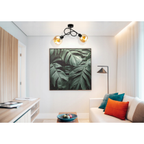 BERGE Sklenená LED stropná lampa 2xE27 - jantárová farba