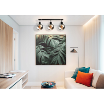 BERGE Sklenená LED stropná lampa 3xE27 - dymová guľa