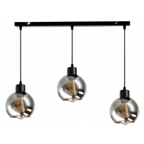 BERGE Sklenená LED stropná lampa 3xE27 - dymová guľa