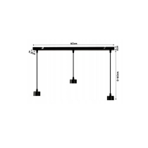 BERGE Sklenená LED stropná lampa 3xE27 - dymová guľa