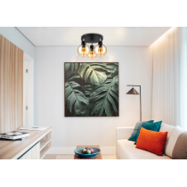BERGE Sklenená LED stropná lampa 3xE27 - jantárová farba