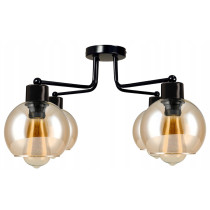 BERGE Sklenená LED stropná lampa 4xE27 - jantárová farba