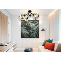 BERGE Sklenená LED stropná lampa 4xE27 - dymová guľa