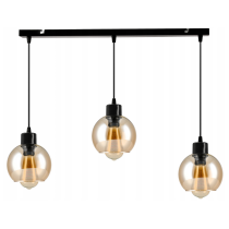 BERGE Sklenená LED stropná lampa nastaviteľná 3xE27 - jantárová farba