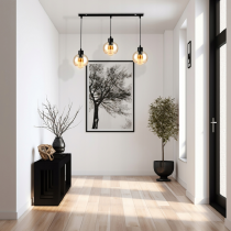 BERGE Sklenená LED stropná lampa nastaviteľná 3xE27 - jantárová farba