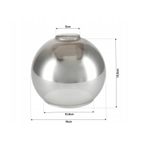 BERGE Sklenená LED stropná lampa, nastaviteľná, 3xE27 - dymová guľa