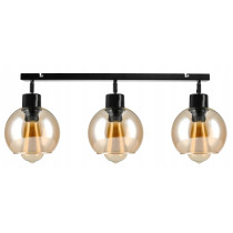BERGE Sklenená stropná lampa LOFT 3xE27 - jantárová
