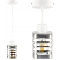 BERGE Biela sklenená štvorcová závesná stropná lampa