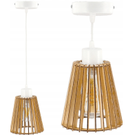 BERGE Drevená závesná stropná lampa - biela