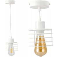 BERGE LED stropná závesná lampa s pružinou biela