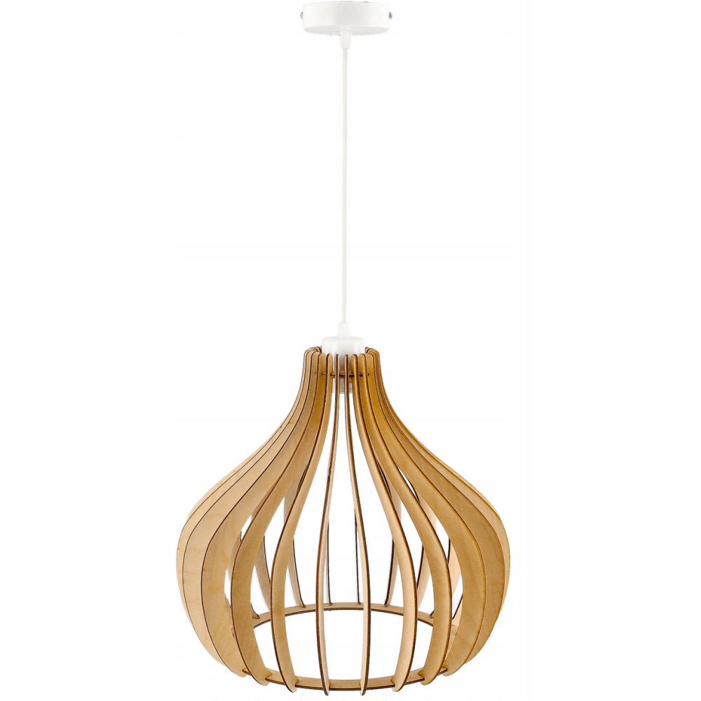BERGE Drevená závesná stropná lampa Aladdin