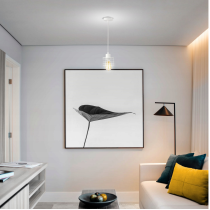 BERGE LED stropná závesná lampa s pružinou biela