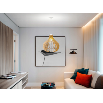 BERGE Drevená závesná stropná lampa Aladdin