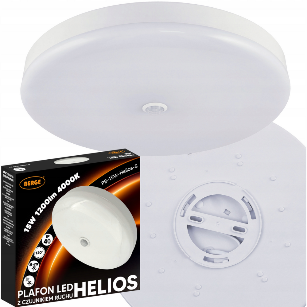 BERGE LED stropné svietidlo s pohybovým a súmrakovým senzorom 15W - IP40 - neutrálna farba BERGE LED stropné svietidlo s pohybovým a súmrakovým senzorom 15W - IP40 - neutrálna farba