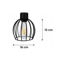 BERGE Stínidlo lustrové lampy Wire ball ČERNÁ