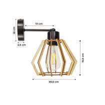 Nástenná lampa - kinkiet - E27 - DIAMANT - čierna
