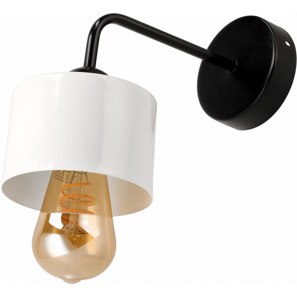 BERGE Nástenná lampa 1x E27 HRNČEK BIELA