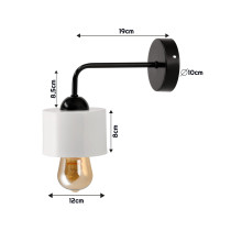 BERGE Nástenná lampa 1x E27 HRNČEK BIELA