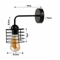 BERGE Nástenné svietidlo 1x E27 BLACK SPRING