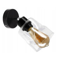 BERGE LED nástenné svietidlo E27, skladacie, priehľadné štvorcové