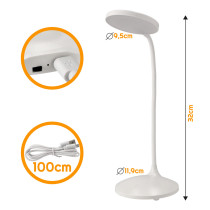 BERGE LED USB stolná lampa s batériou USTKA