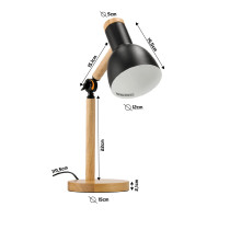 BERGE Stolová LED lampa Ryga 1xE27 čierna