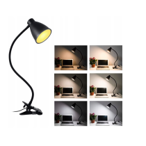 BERGE Andora LED stolná lampa s klipom 1xE27 čierna