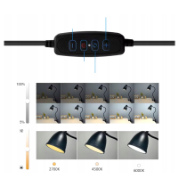 BERGE Andora LED stolná lampa s klipom 1xE27 čierna