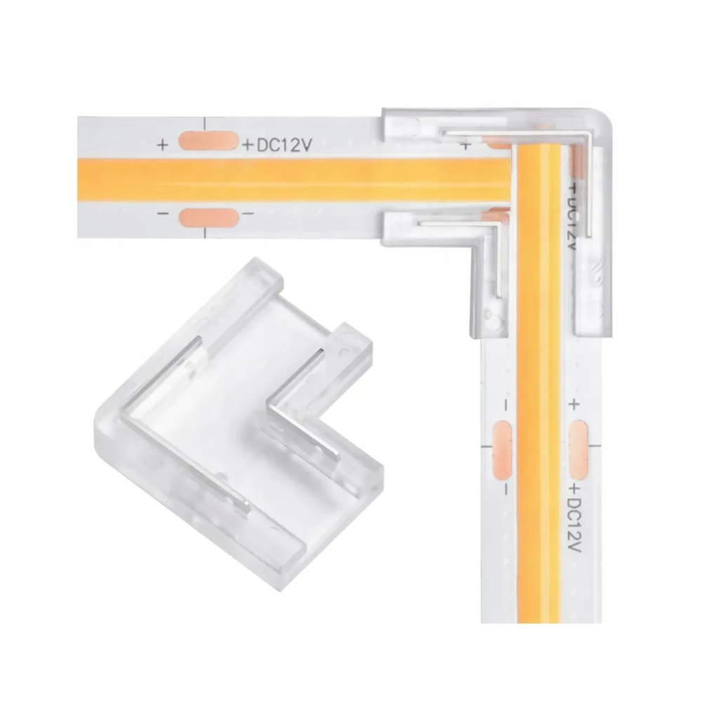 ECOLIGHT L-uholníkový konektor pre 8mm pásky LED 2 PIN