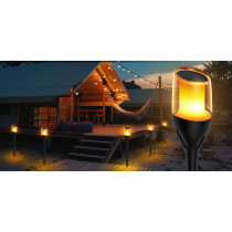 BERGE LED vonkajšia solárna lampa pochodeň - 65cm