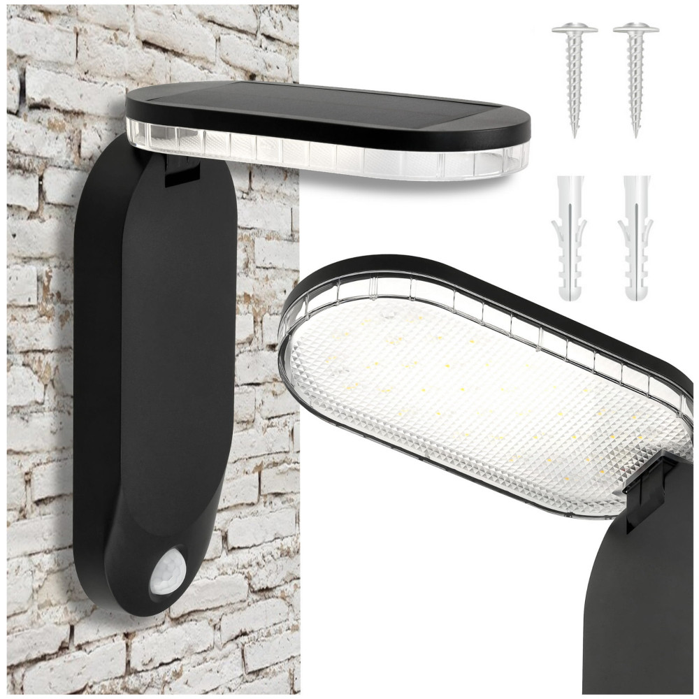 BERGE Solárna lampa s pohybovým senzorom IP65