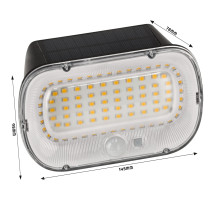 BERGE Solárne fasádne svietidlo s pohybovým senzorom IP54