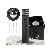 BERGE Záhradná lampa Malibu - ME0021 - E27 - 60 cm - čierna - pohybové čidlo