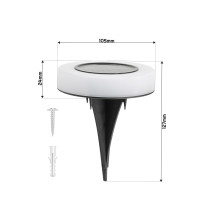 BERGE LED solárna záhradná lampa - IP44 - biela
