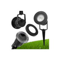 BERGE LED záhradná lampa - vstavaný reflektor GU10 - IP65 - čierna