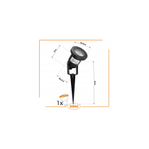BERGE LED záhradná lampa - vstavaný reflektor GU10 - IP65 - čierna