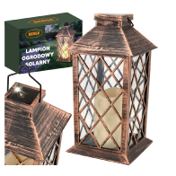 BERGE Záhradný lampáš LED solárny lampáš medený 2V 35MA