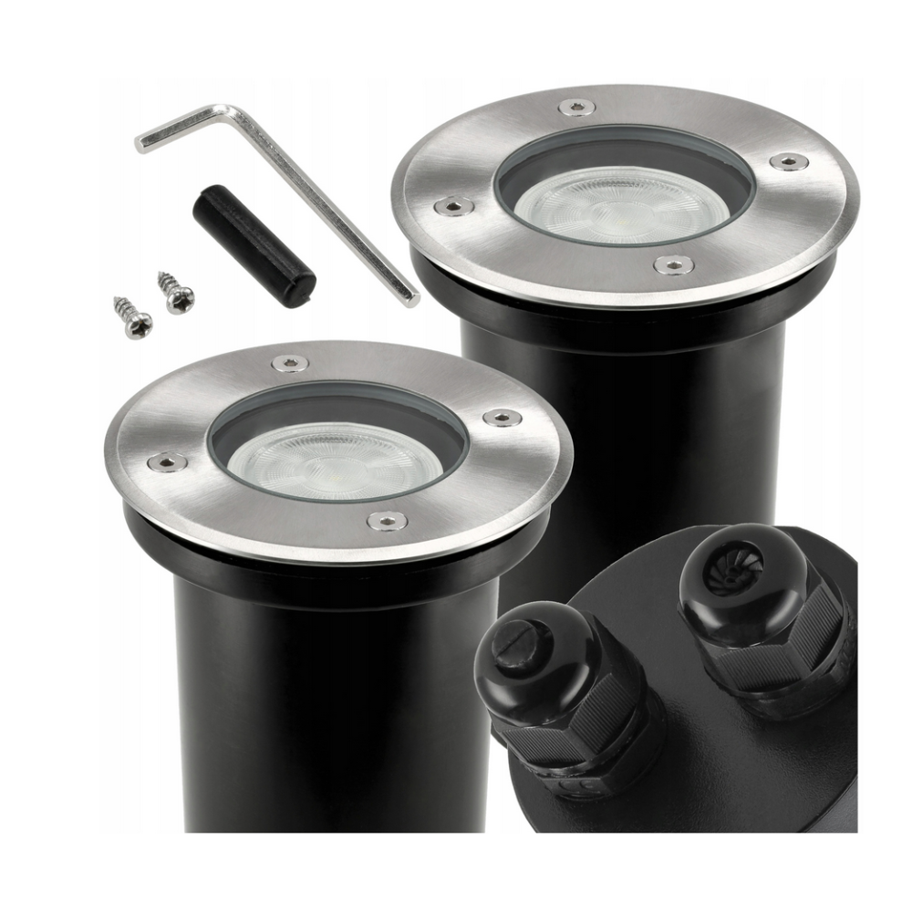 BERGE 2x Okrúhle svietidlo do príjazdovej cesty IP65 - GU10 - 230V - zapustené