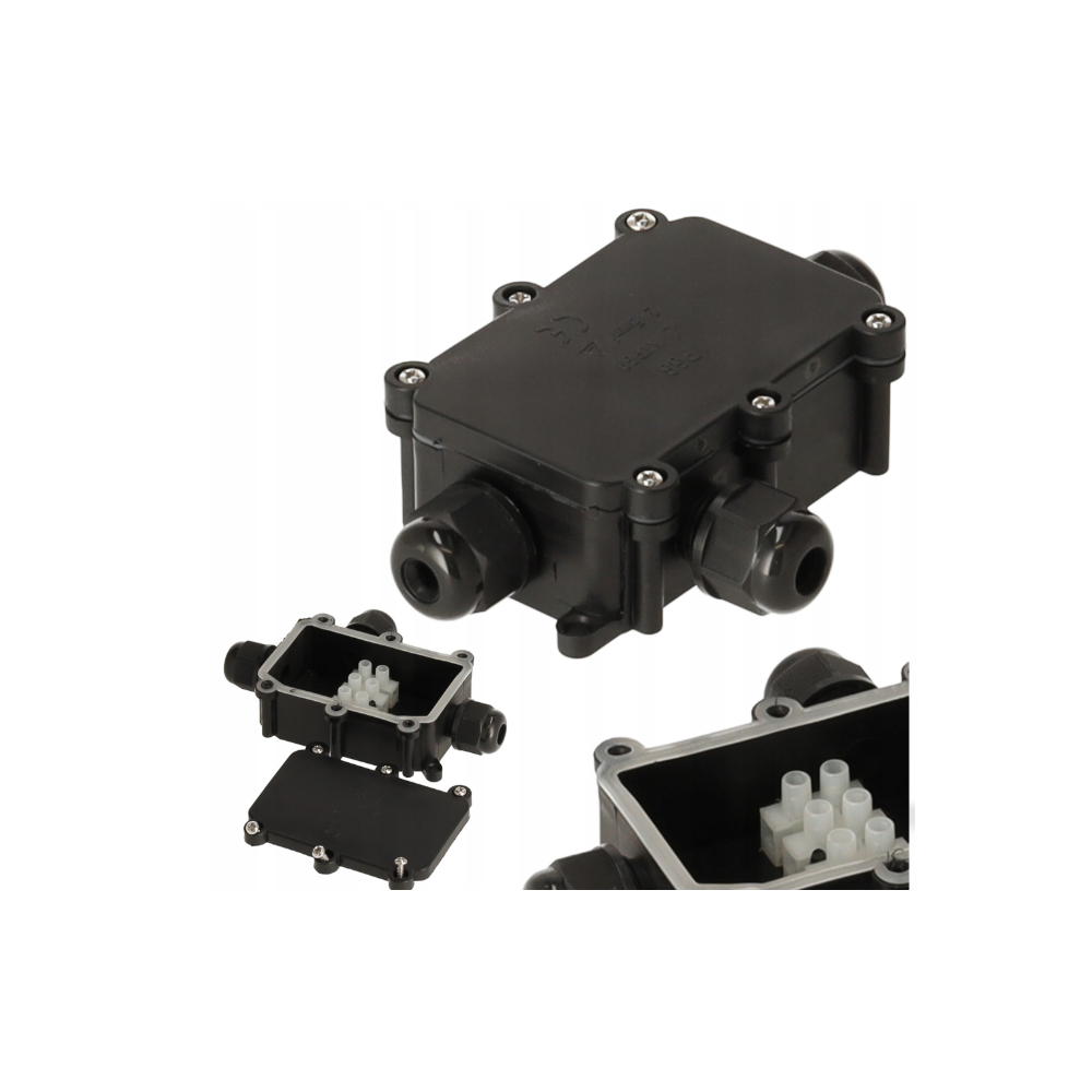 BERGE Hermetický box s vývodkami 3x IP68