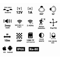 BERGE Bezdrôtová Wifi kamera SMART outdoor 1080p