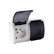 ViPlast Dvojitá hermetická zásuvka na povrchovú montáž