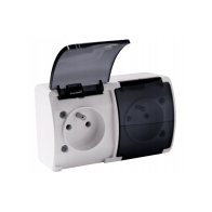 Dvojitá hermetická zásuvka na povrchovú montáž