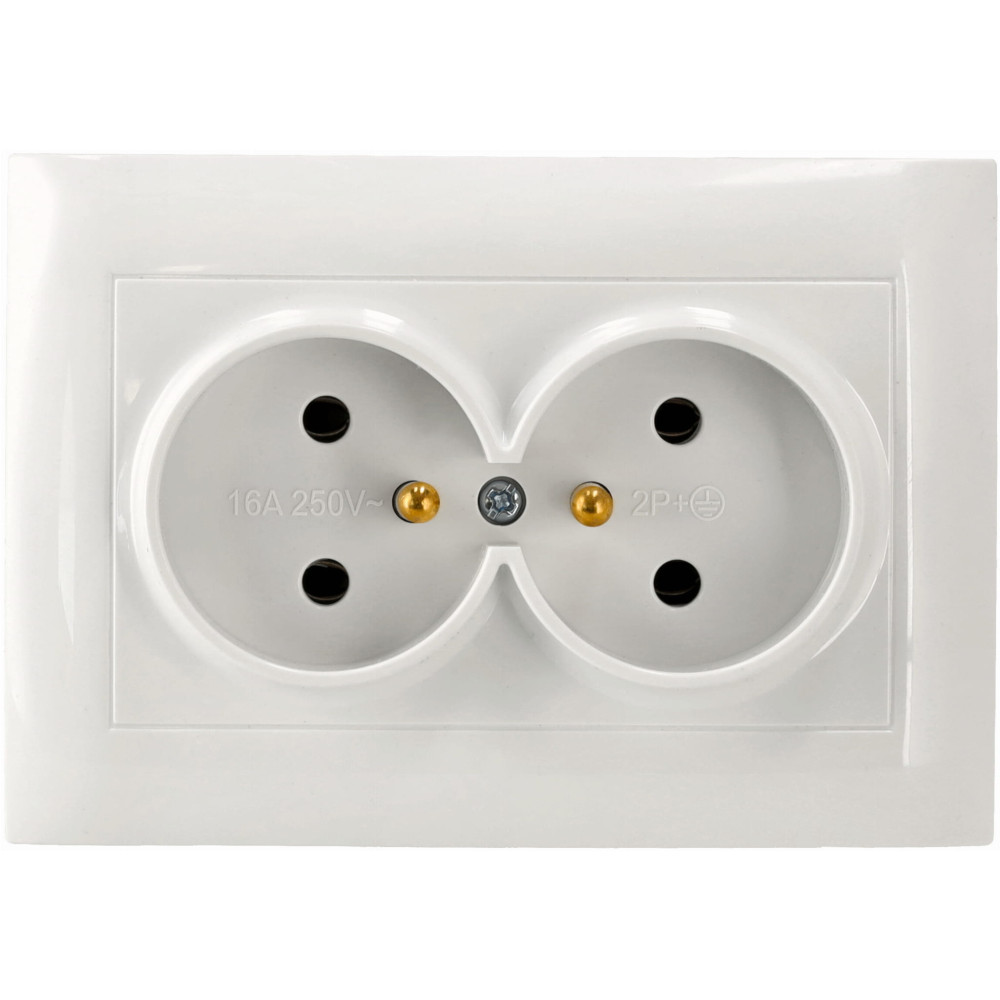 ViPlast Dvojitá zásuvka 2x2P+Z