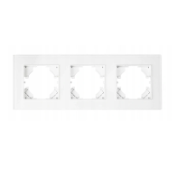 BERGE Trojitý sklenený rámček pre zásuvku - biely