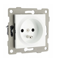 BERGE Zásuvka bez rámu biela s kolíkom