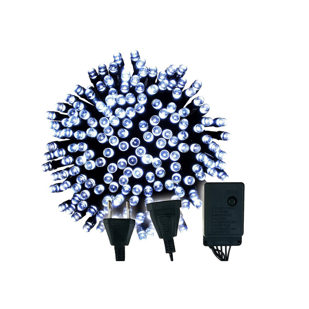 BERGE LED vianočná reťaz - 60LED - 5M - IP20 - 8 funkcií - studená biela BERGE LED vianočná reťaz - 60LED - 5M - IP20 - 8 funkcií - studená biela