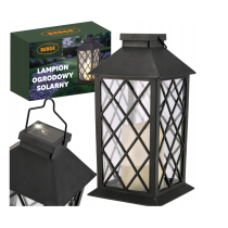 BERGE LED solárny záhradný lampáš svietidlo čierna 2V 35MA